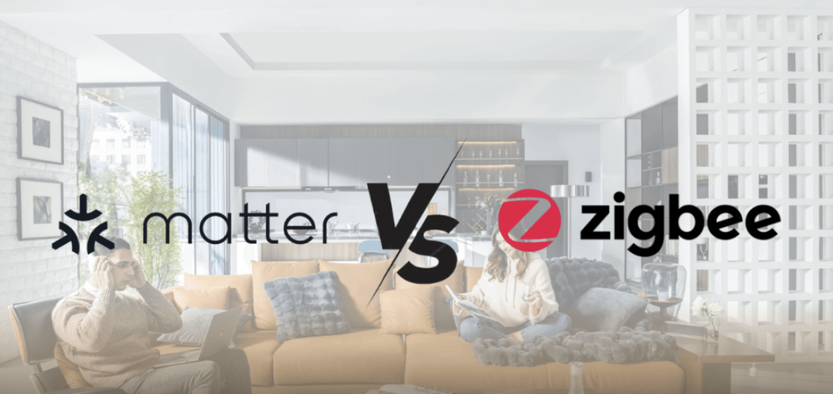 Matter vs Zigbee comparison showing differences between smart home automation protocols.