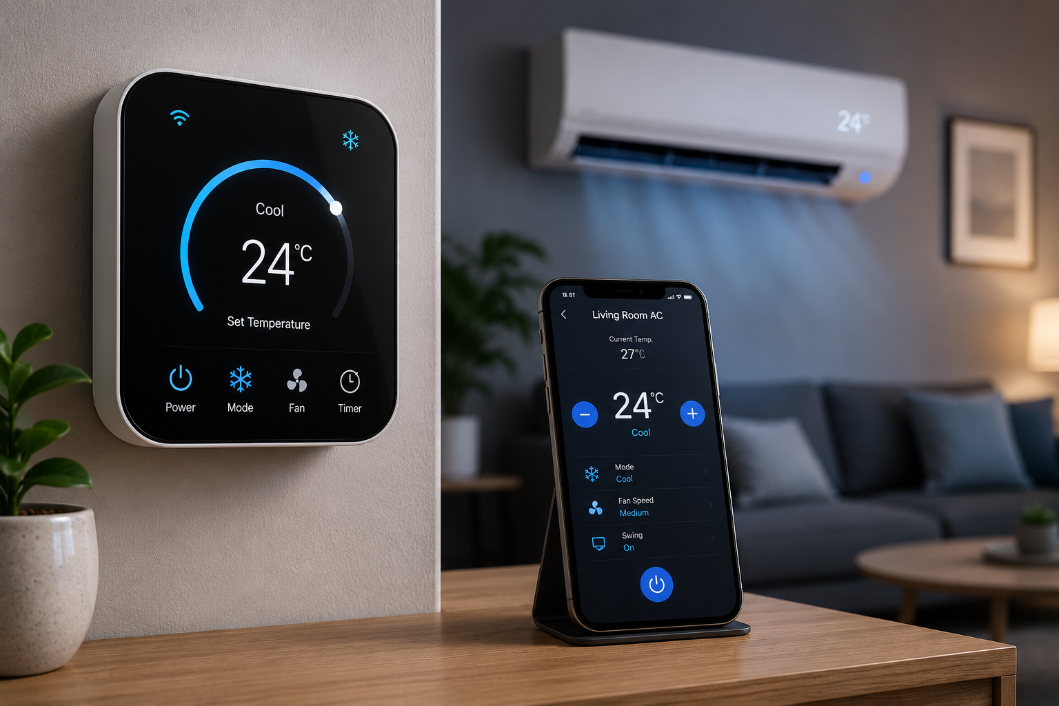Smart AC and thermostat control