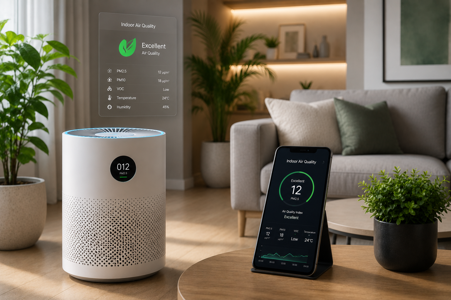 Indoor air quality monitoring display