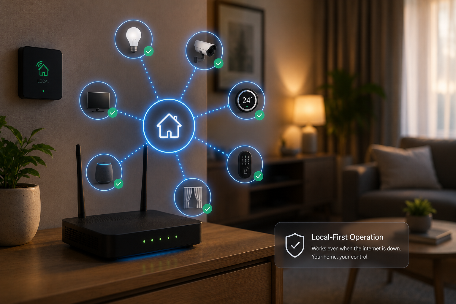 Local smart home network hub