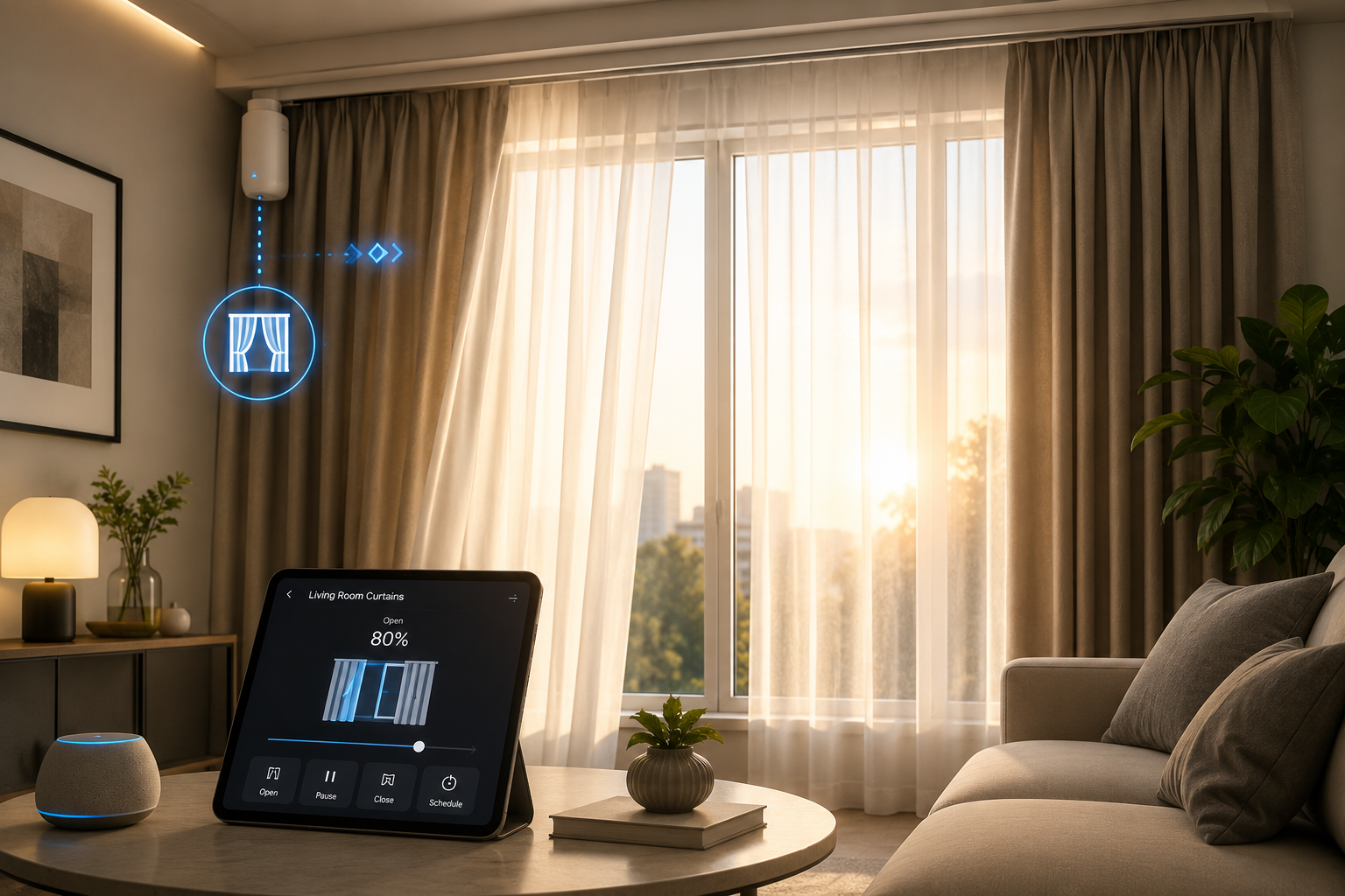 Automated smart curtains and natural light