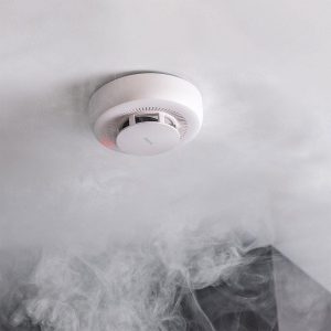 Smoke detector for fire safety monitoring